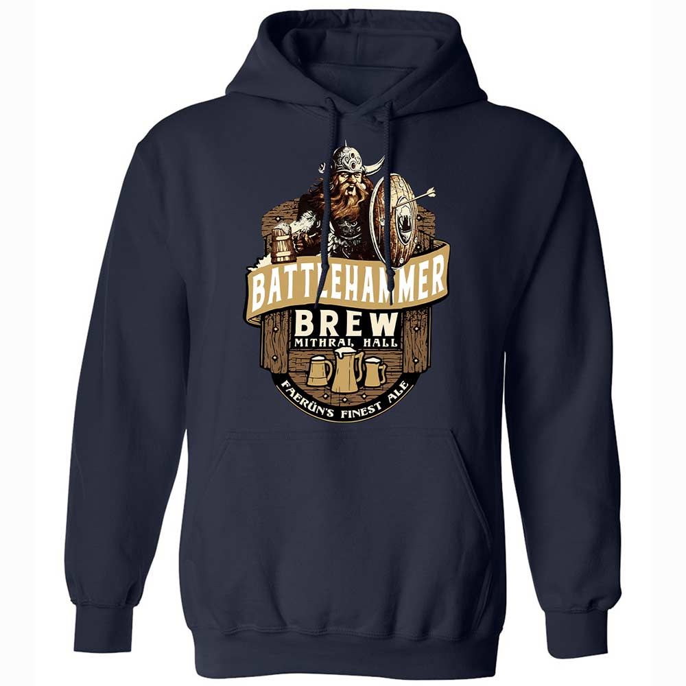 Battlehammer Brew Classic Unisex Hoodie - Navy - 2