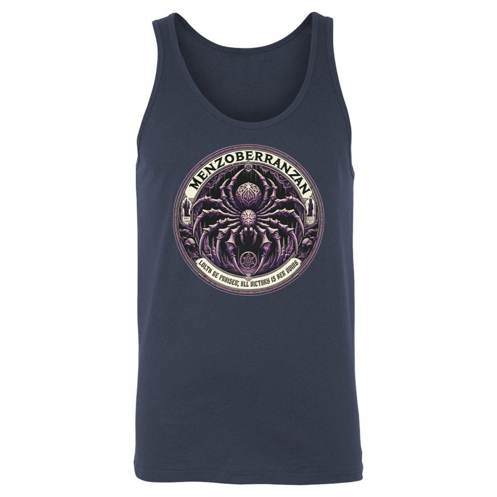 Menzoberranzan Lolth Be Praised Unisex Jersey Tank - Navy - 2