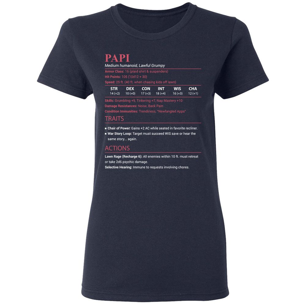 Papi Stats Women's T-Shirt - Navy - 2
