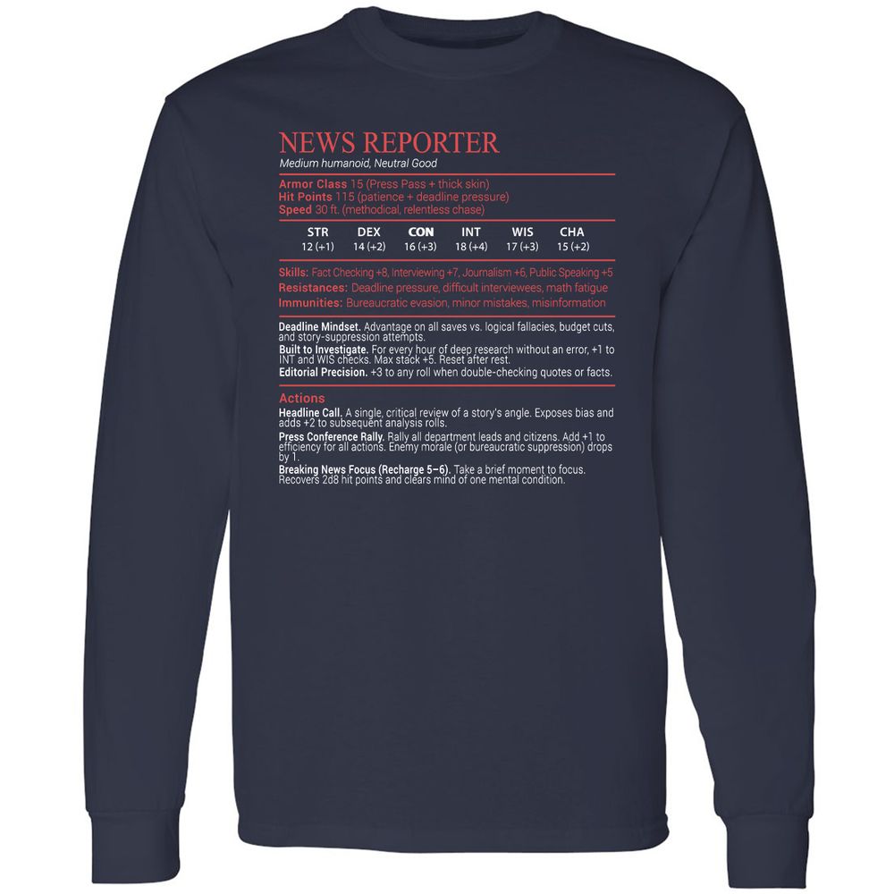 News Reporter Stats Block - Navy - 2