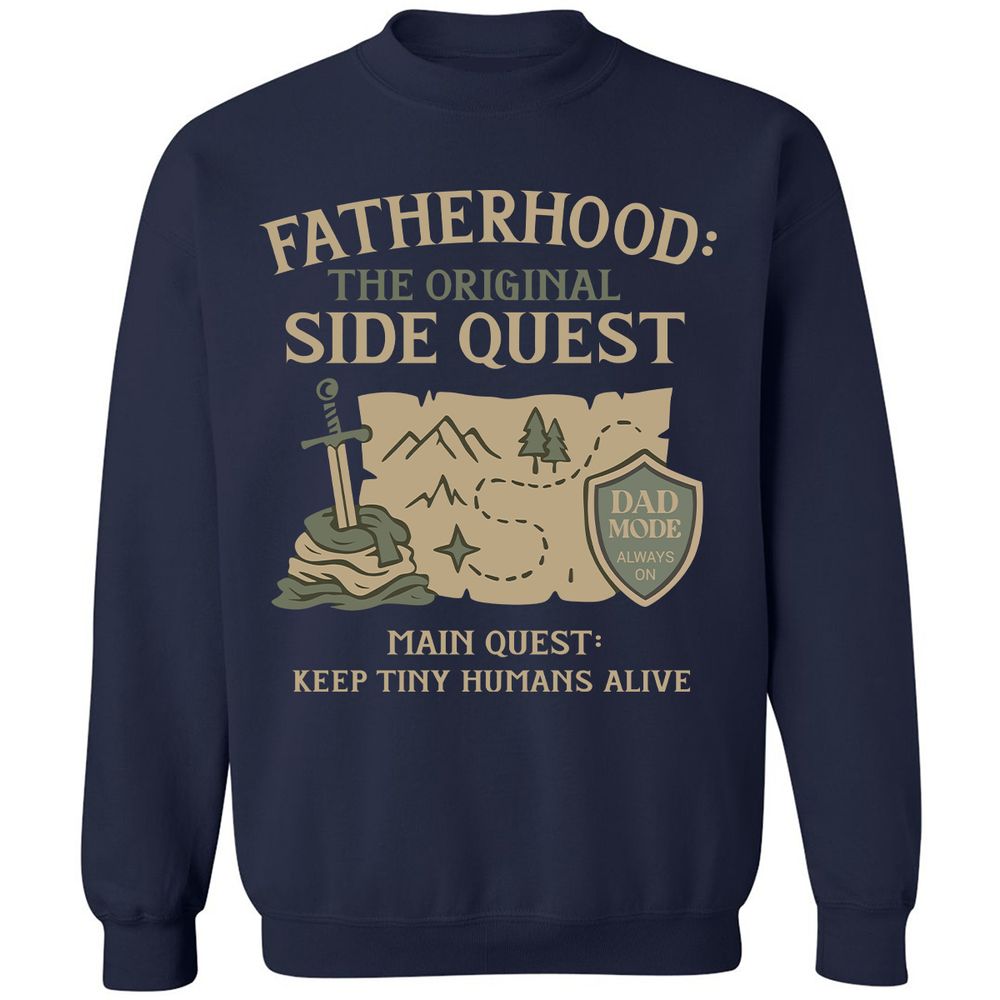 Fatherhood The Original Side Quest Classic Unisex Sweatshirt - Navy - 2
