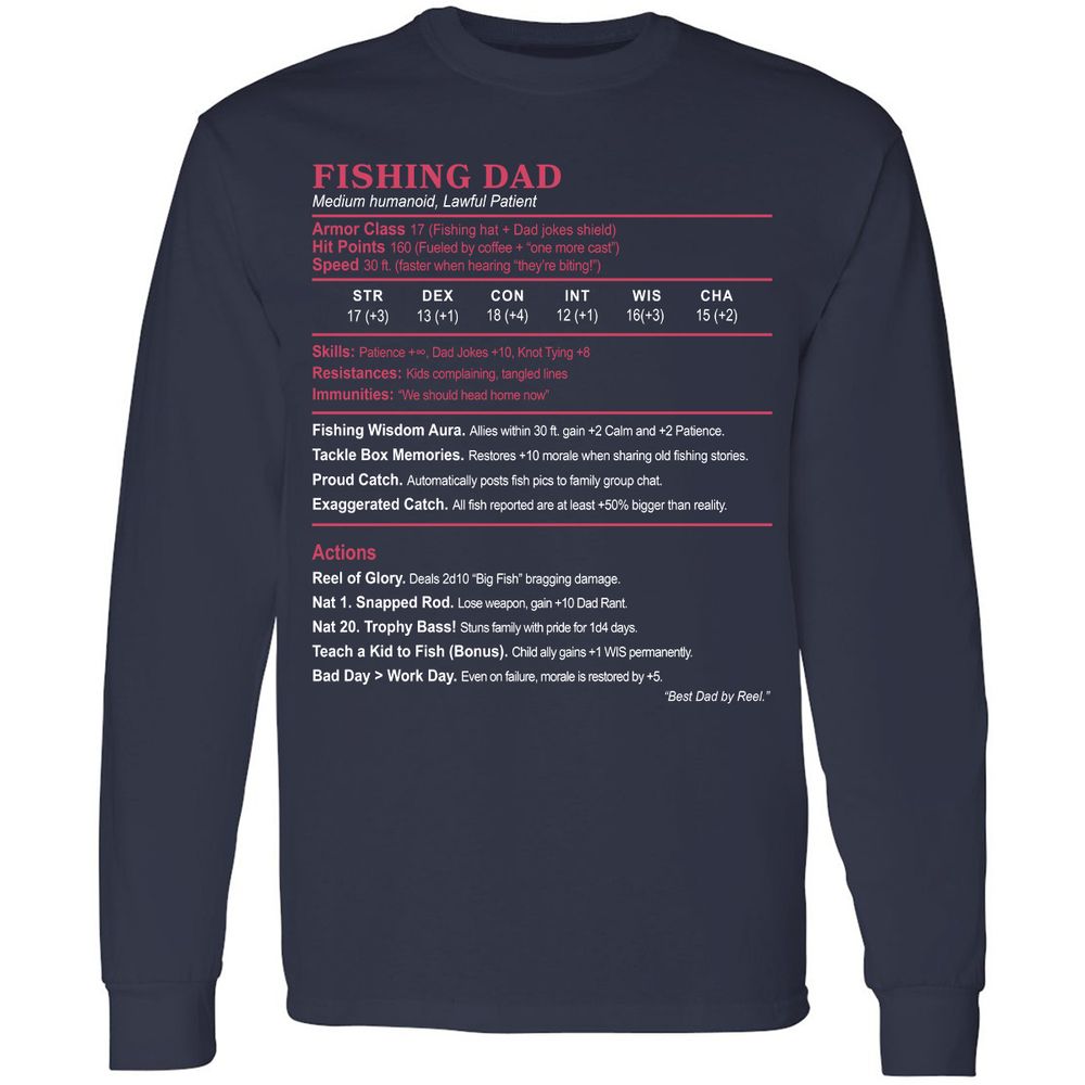 FISHING DAD Long Sleeve T-Shirt - Navy - 2