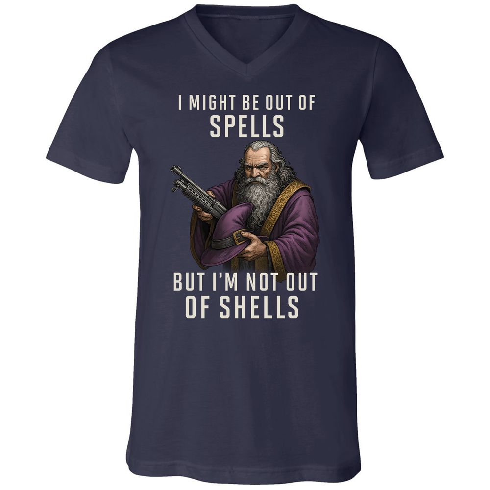Not Out Of Shells Unisex V-Neck T-Shirt - Navy - 2