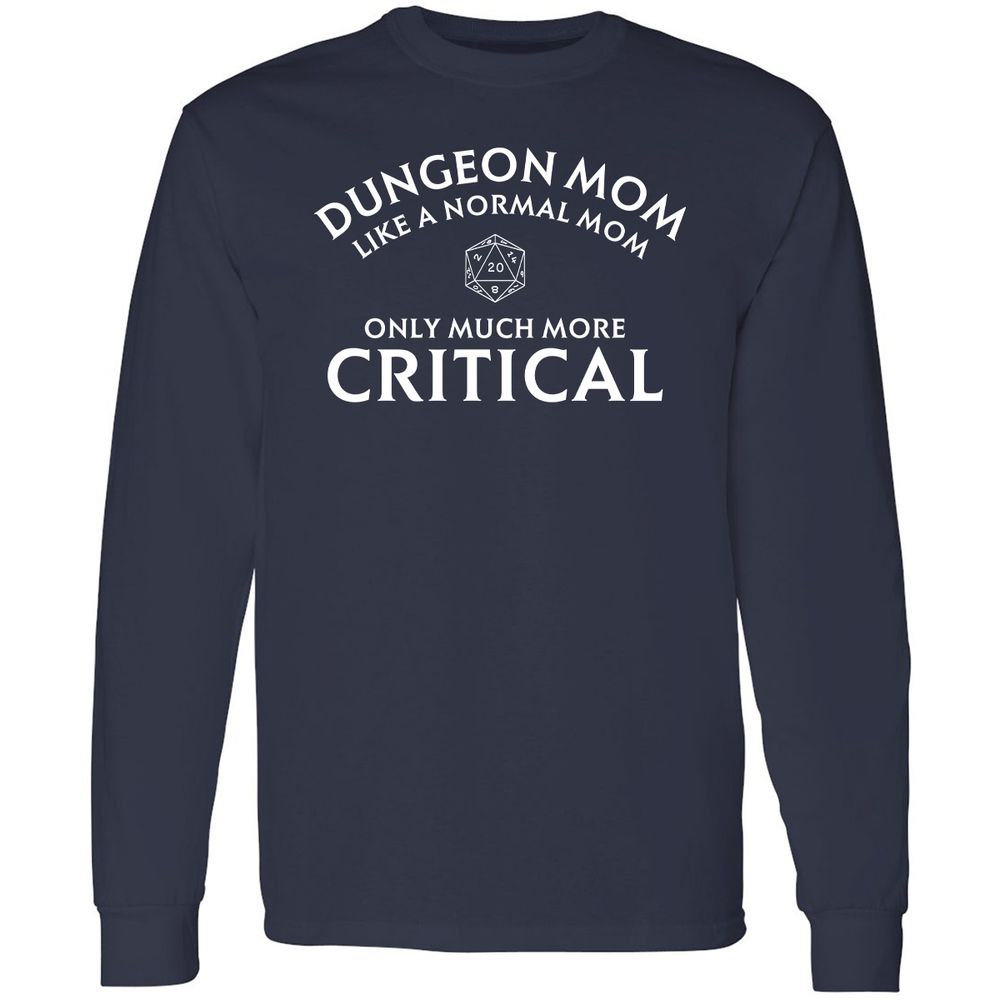 Dungeon Mom Normal Mom Long Sleeve T-Shirt - Navy - 2