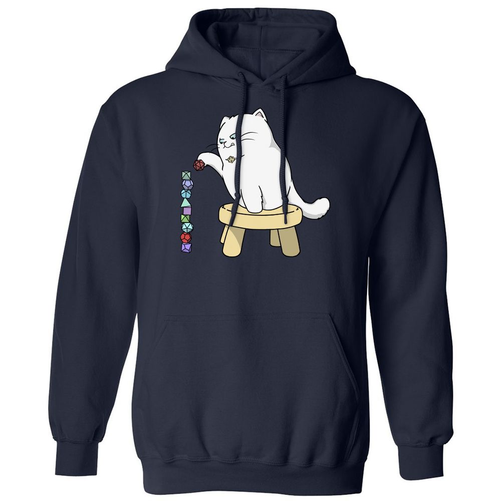 Cat Stacking Dice Classic Unisex Hoodie - Navy - 2