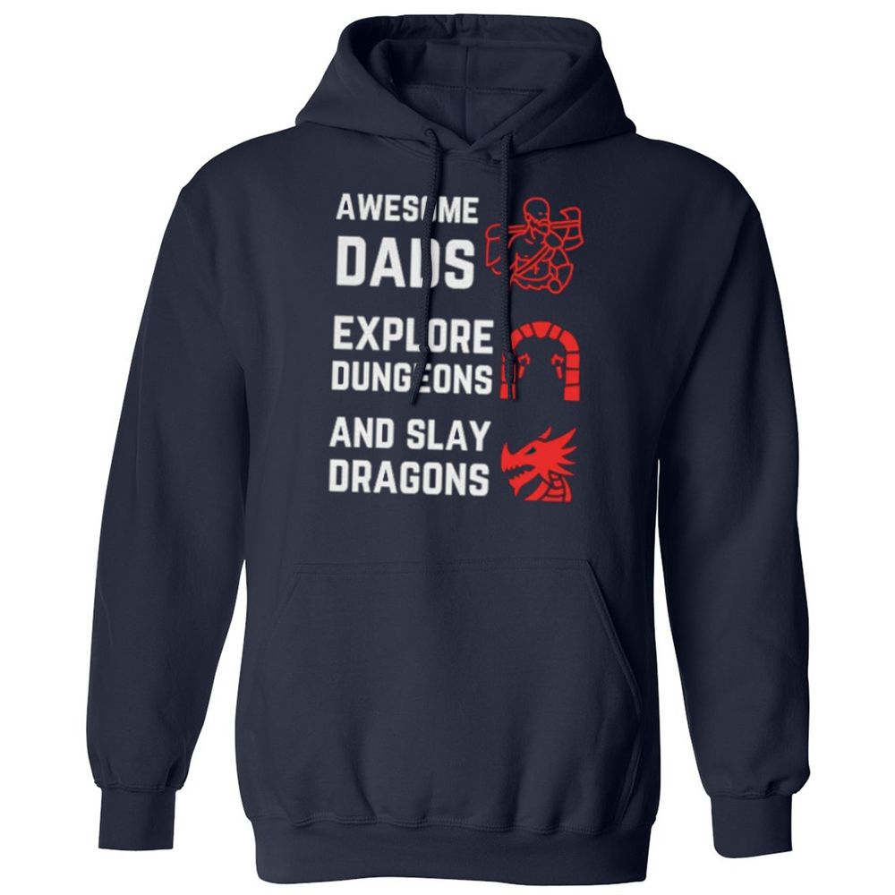 Awesome Dad Fathers Day Classic Unisex Hoodie - Navy - 2