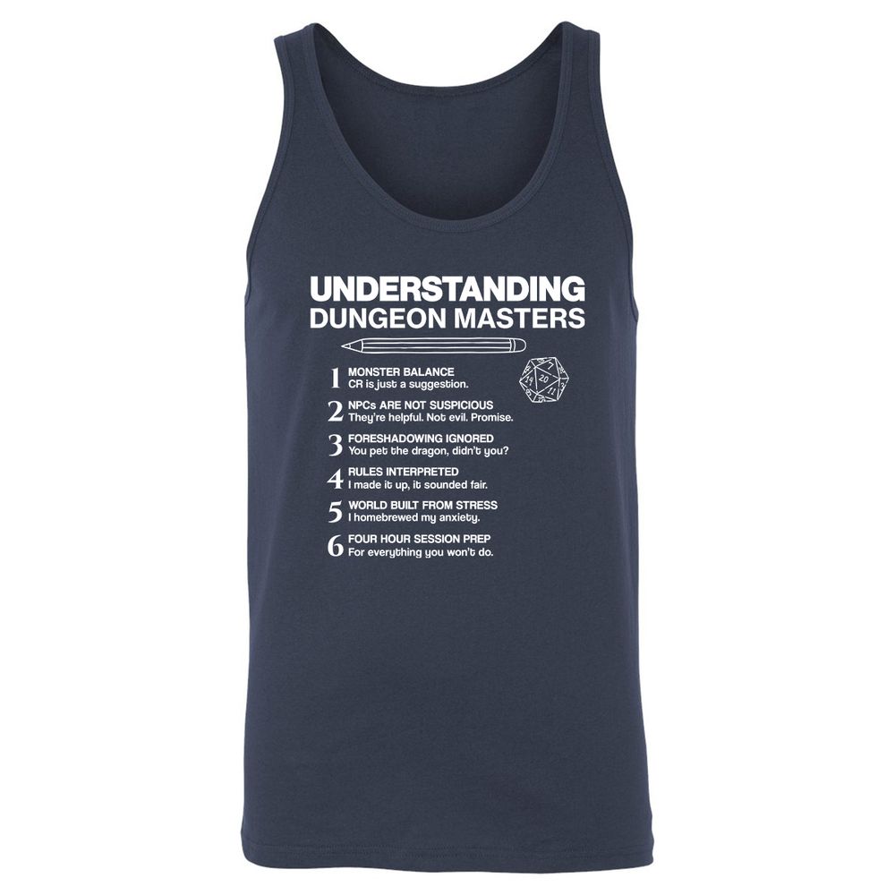 Understanding Dungeon Masters Unisex Jersey Tank - Navy - 2