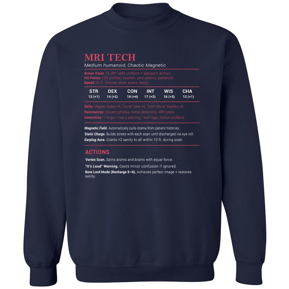 MRI Tech Stats Classic Unisex Sweatshirt - Navy - 2