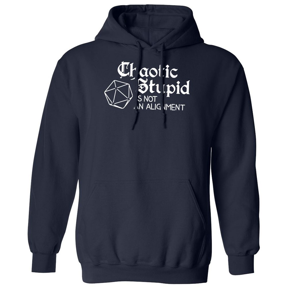 Chaotic Stupid Is Not An Alignment Classic Unisex Hoodie - Navy - 2