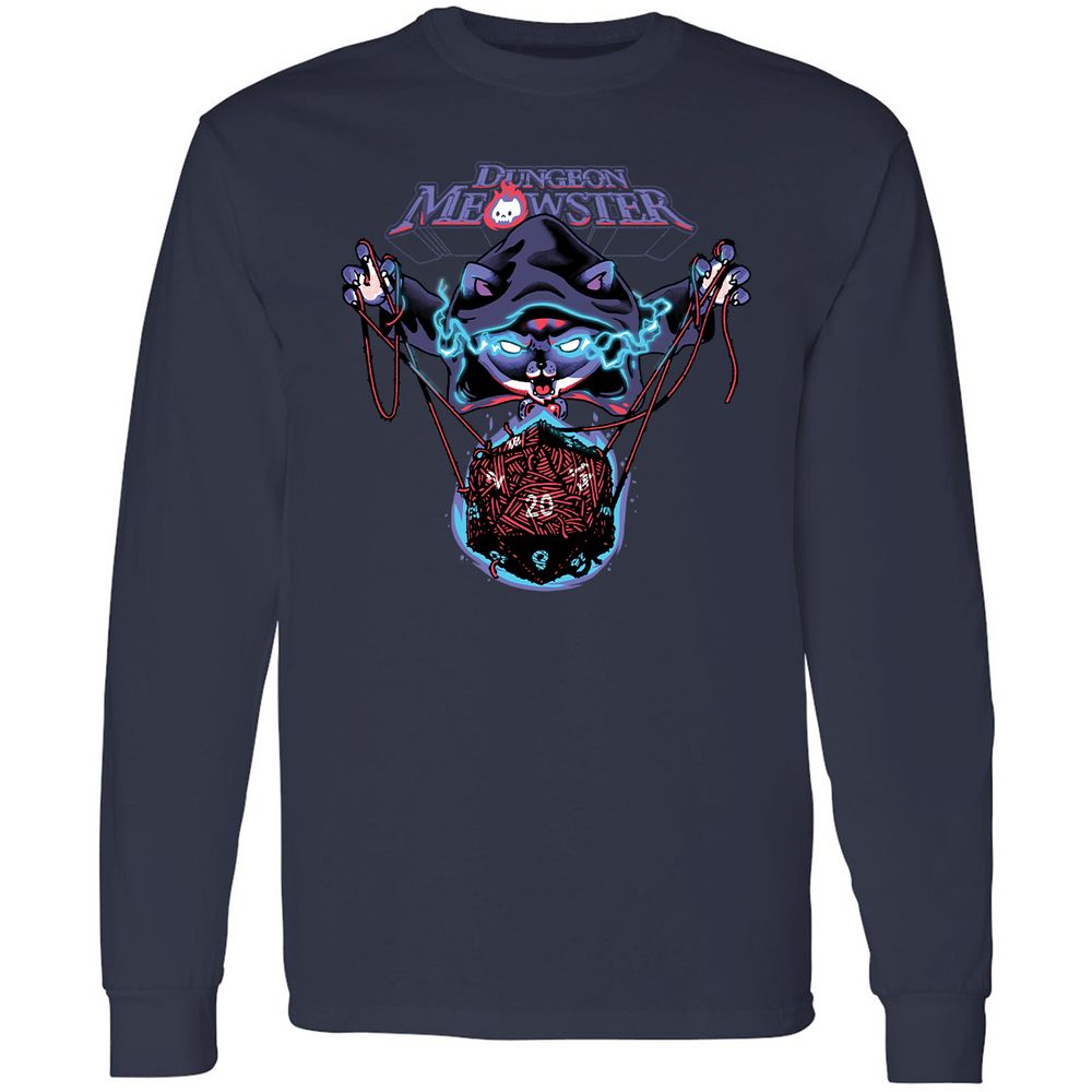 Dungeon Meowster Long Sleeve T-Shirt - Navy - 2