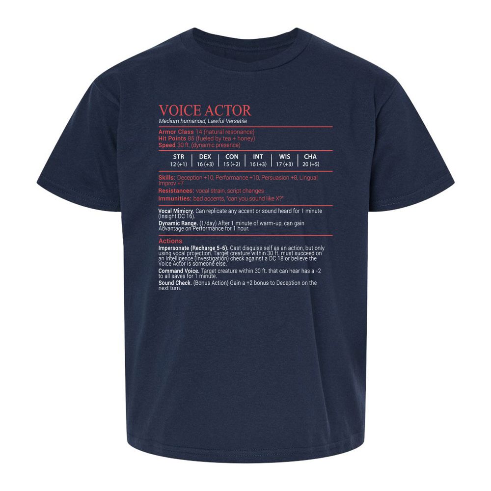 Voice Actor Stats Block - Navy - 2