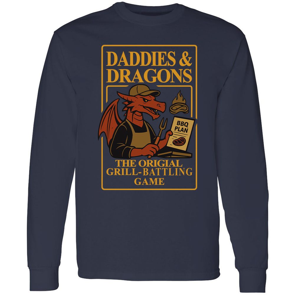 Daddies & Dragons Long Sleeve T-Shirt - Navy - 2