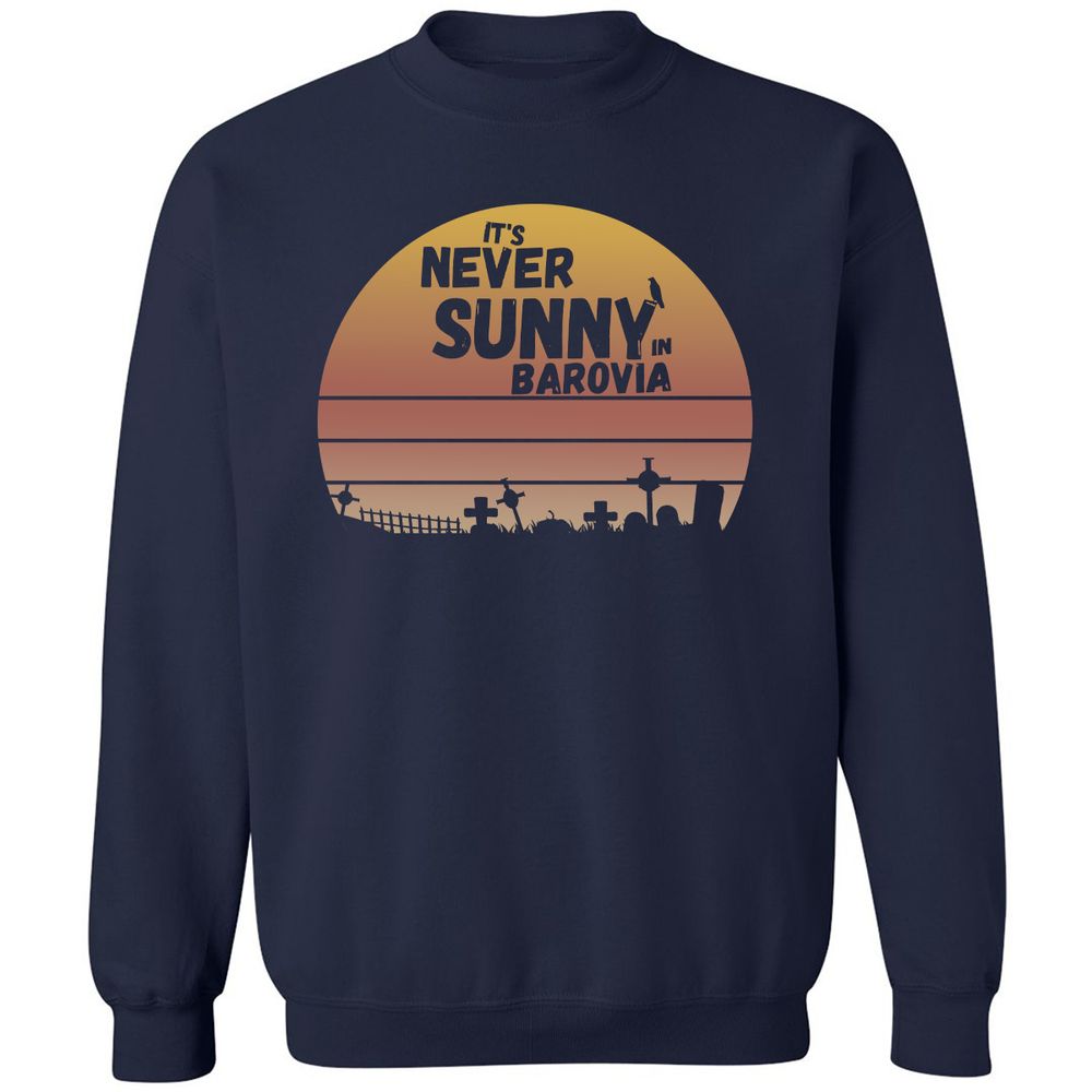 Vintage It's Never Sunny In Barovia Classic Unisex Sweatshirt - Navy - 2