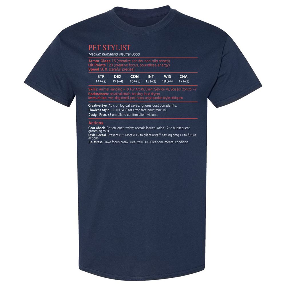 Pet Stylist Stats Block - Navy - 2