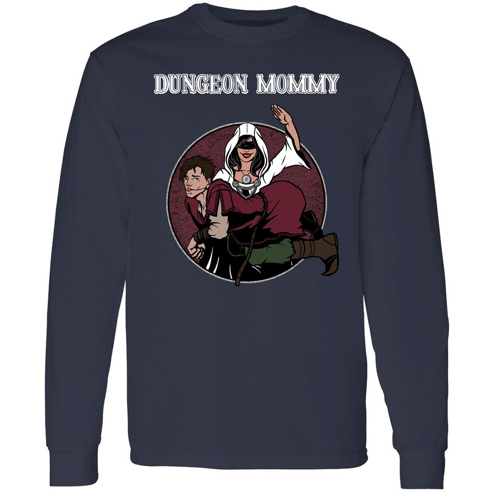 Dominant Dungeon Mommy Long Sleeve T-Shirt - Navy - 2