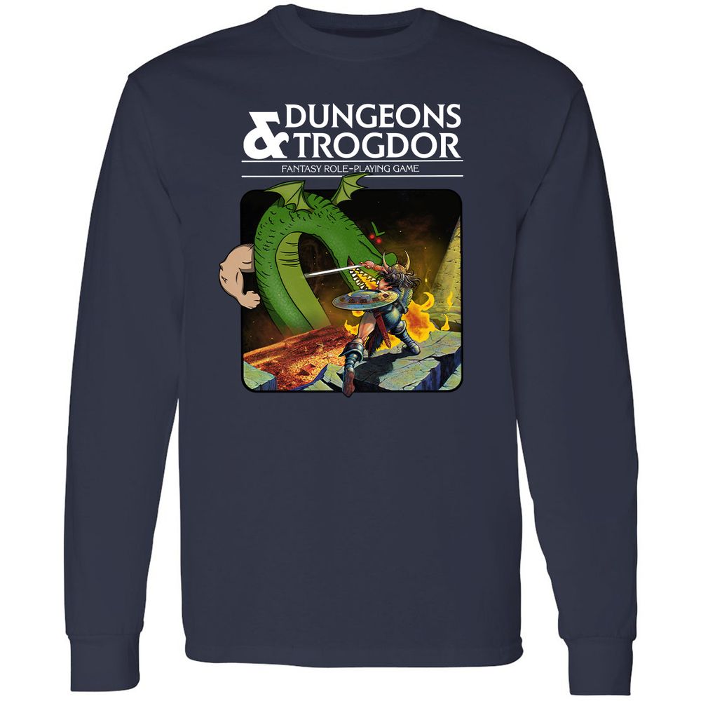 Trogdor Long Sleeve T-Shirt - Navy - 2