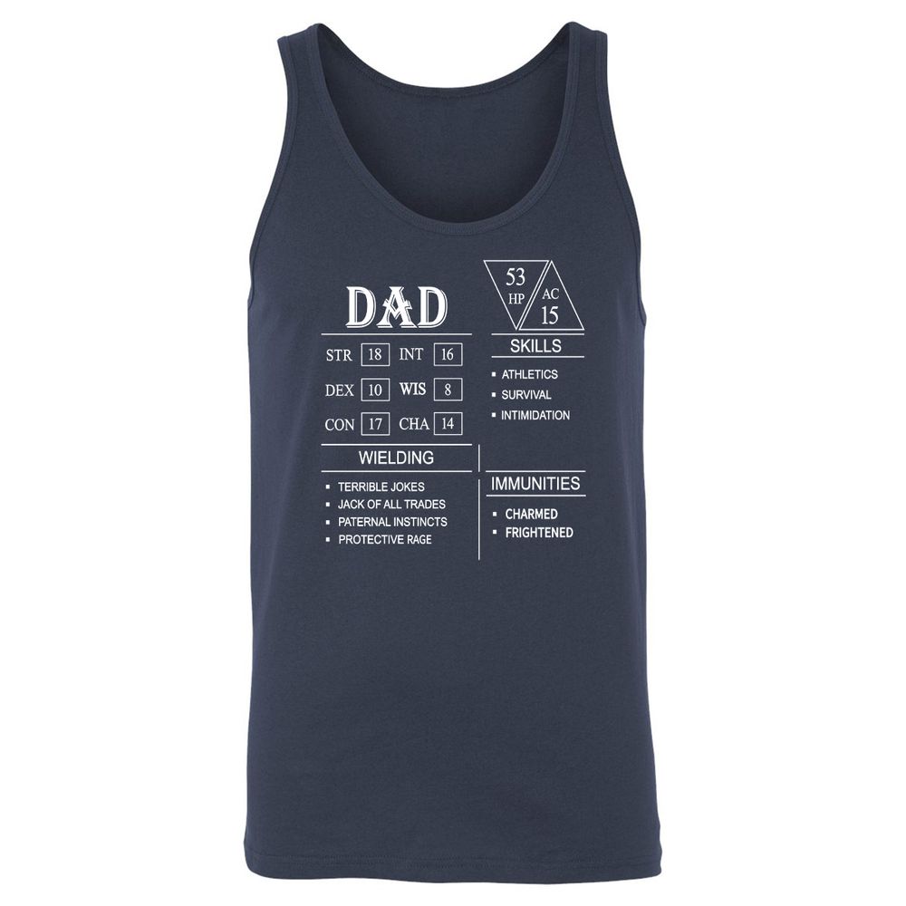 Dad Stat Block Unisex Jersey Tank - Navy - 2