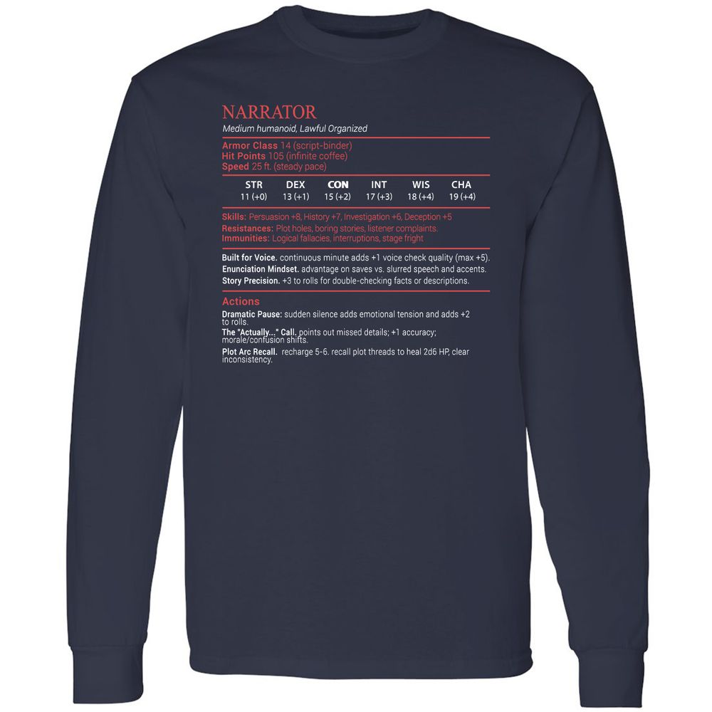 Narrator Stats Block - Navy - 2