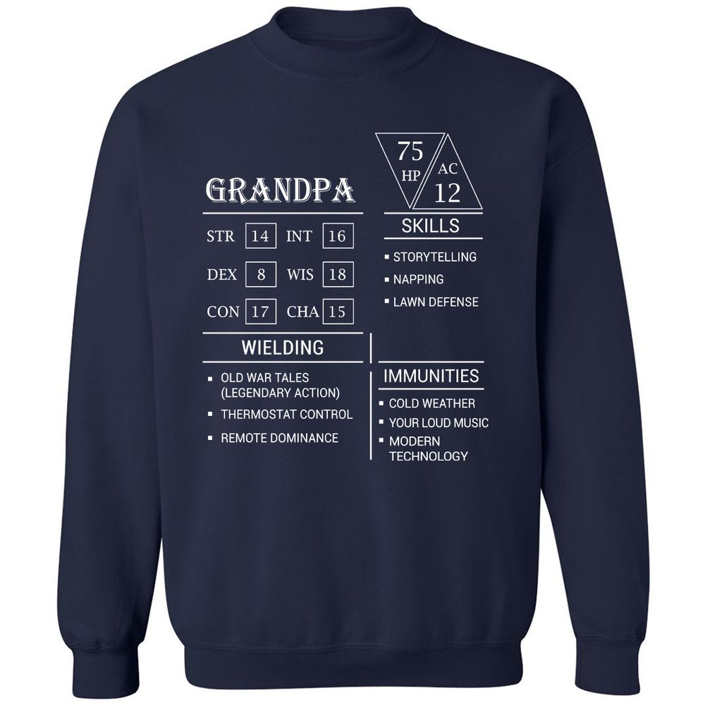 Grandpa Stats Classic Unisex Sweatshirt - Navy - 2