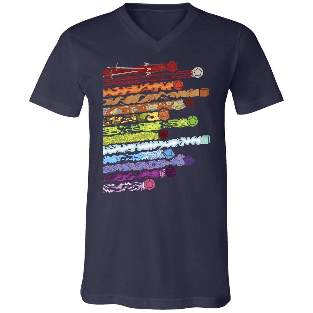 Damage Dices Unisex V-Neck T-Shirt - Navy - 2