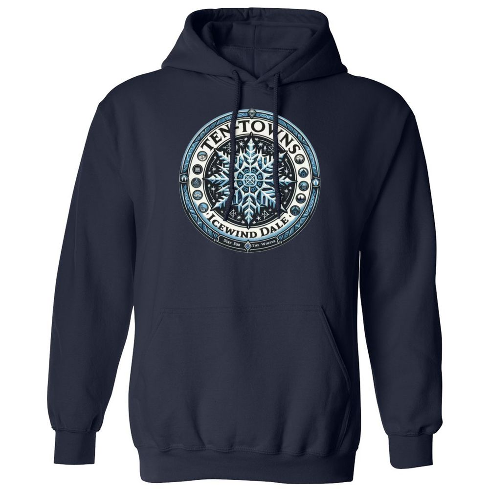 Ten-Towns Icewind Dale Classic Unisex Hoodie - Navy - 2