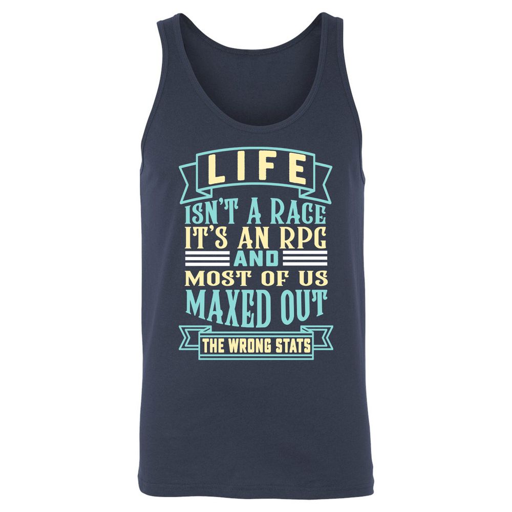 Life Is A RPG Unisex Jersey Tank - Navy - 2