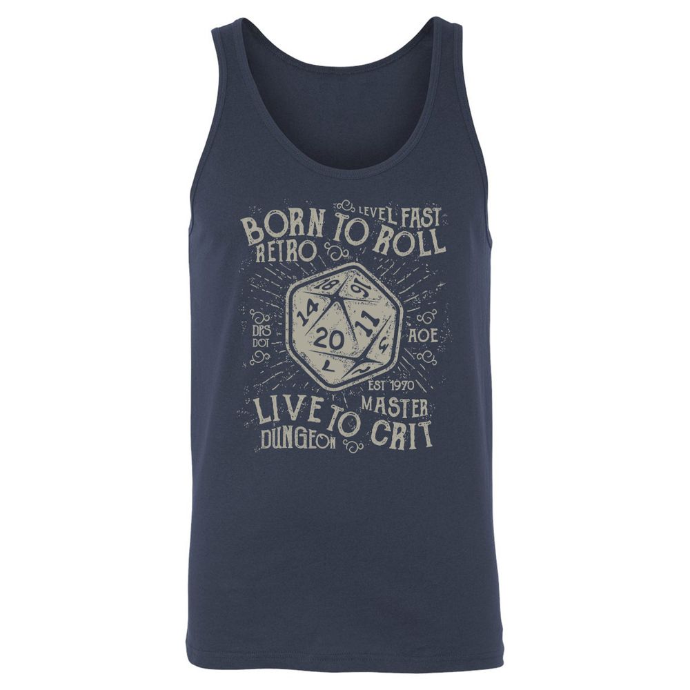 Born To Roll Live To Crit Unisex Jersey Tank - Navy - 2