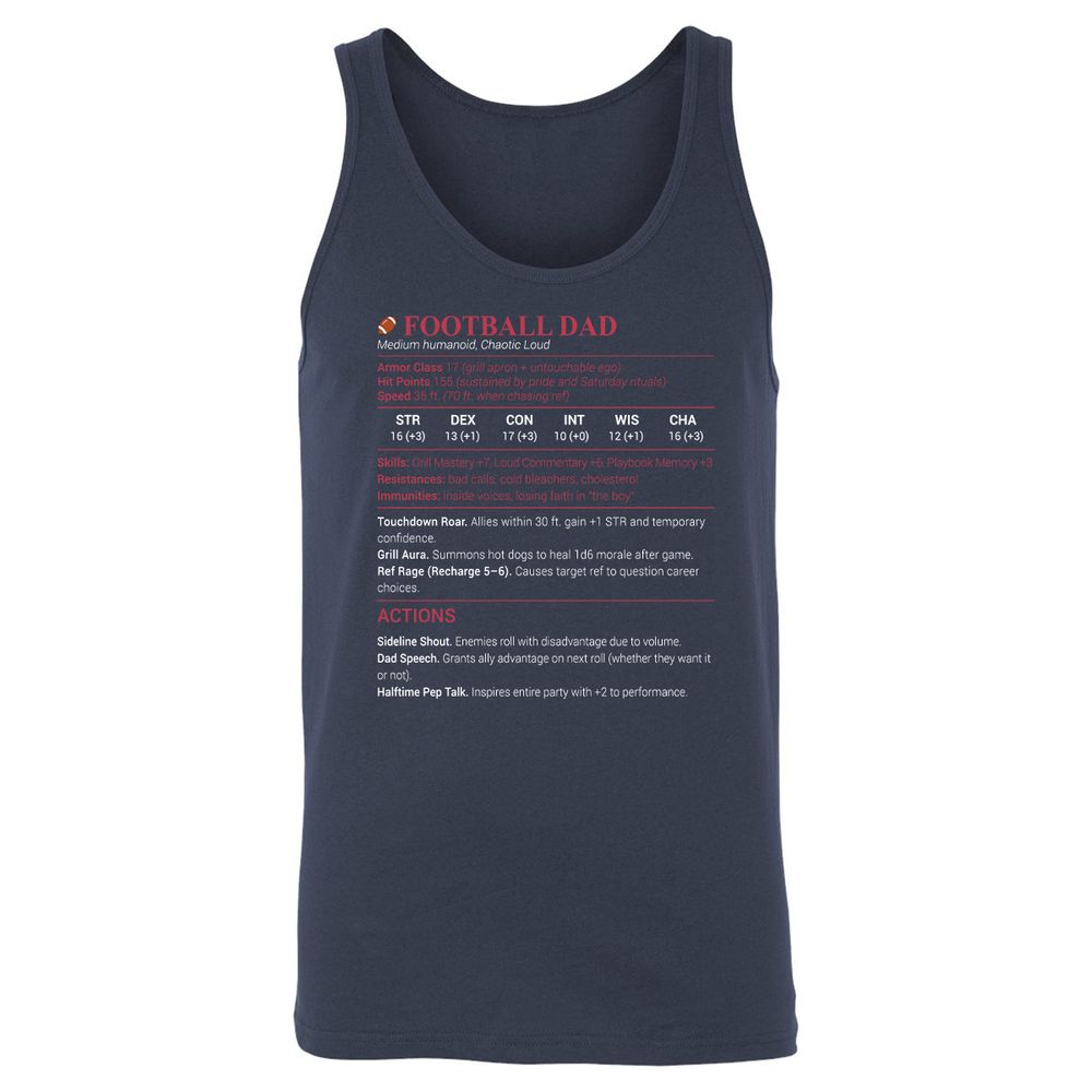 Football Dad Unisex Jersey Tank - Navy - 2