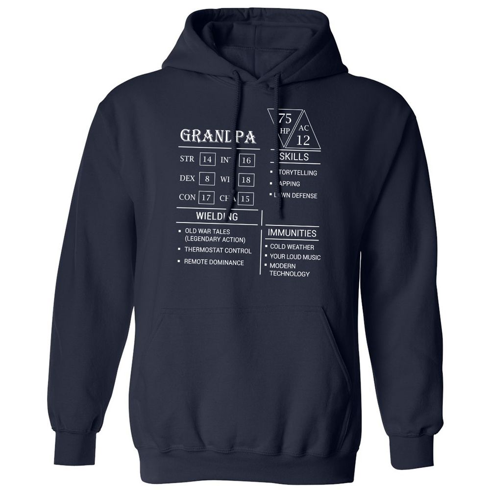 Grandpa Stats Classic Unisex Hoodie - Navy - 2
