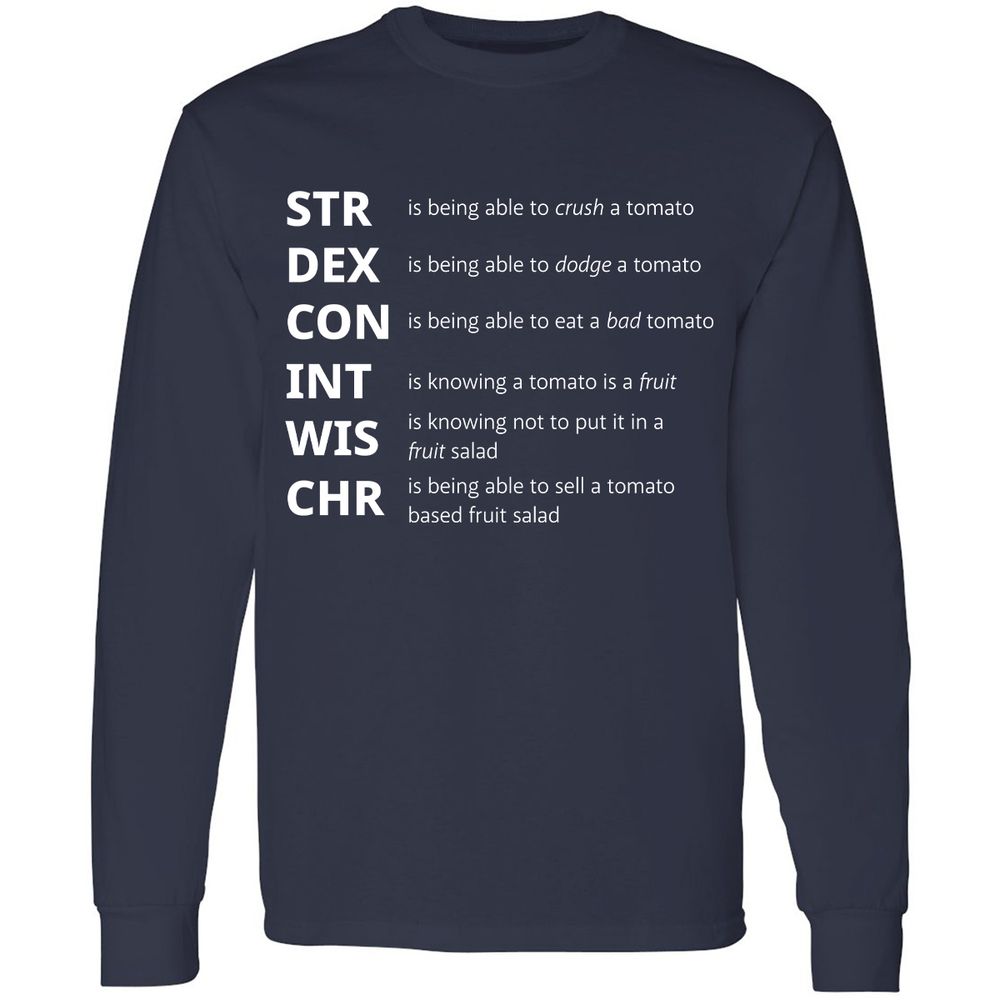 Tomato Stats – RPG Meme Edition - Navy - 2