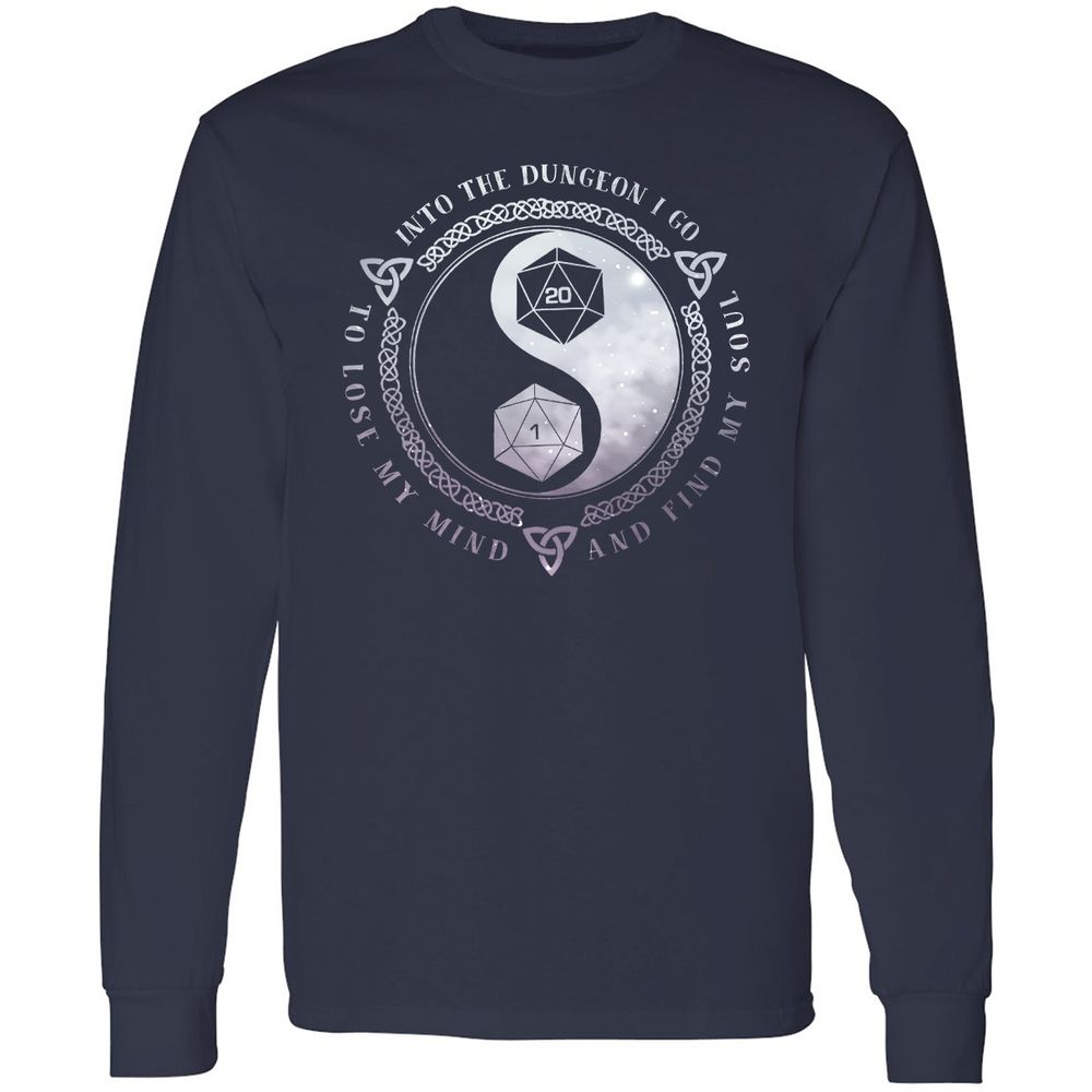 Into The Dungeon I Go Long Sleeve T-Shirt - Navy - 2