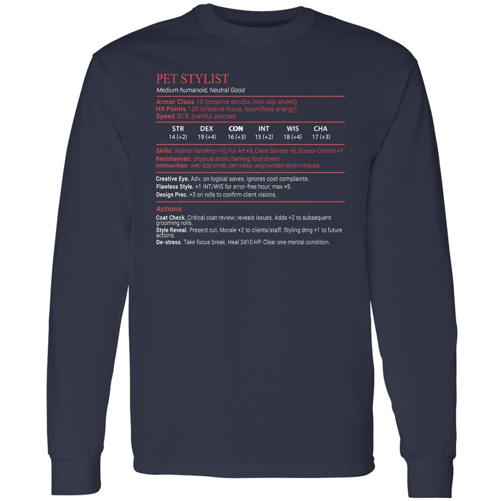 Pet Stylist Stats Block - Navy - 2