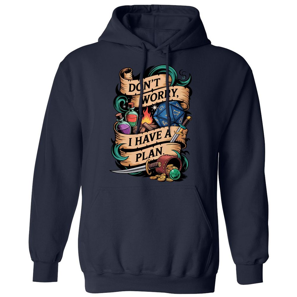 Don't Worry I Have A Plan Classic Unisex Hoodie - Navy - 2