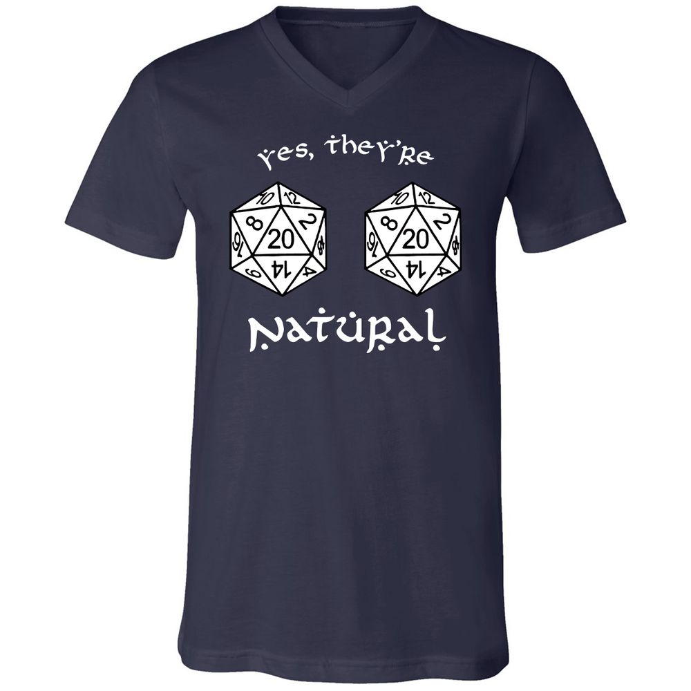 They Are Natural Unisex V-Neck T-Shirt - Navy - 2