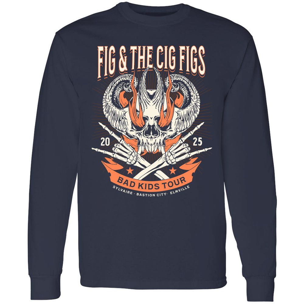 Fig and the Cig Figs, Dimension 20 Long Sleeve T-Shirt - Navy - 2