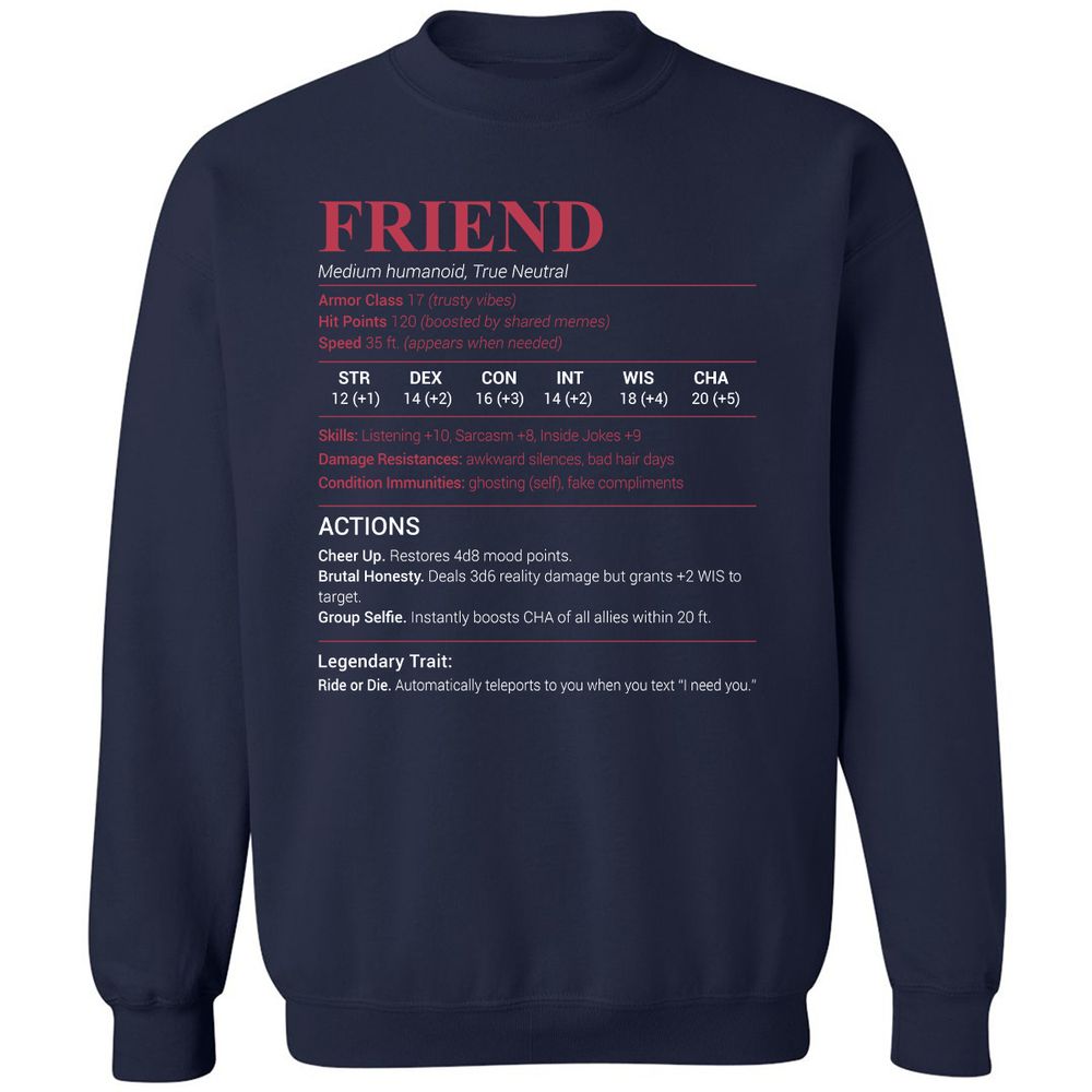 Friend Stats Classic Unisex Sweatshirt - Navy - 2