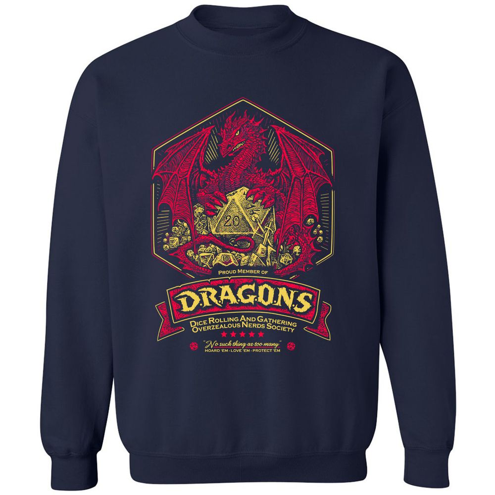 Fantasy Dragon With Dice - Navy - 2