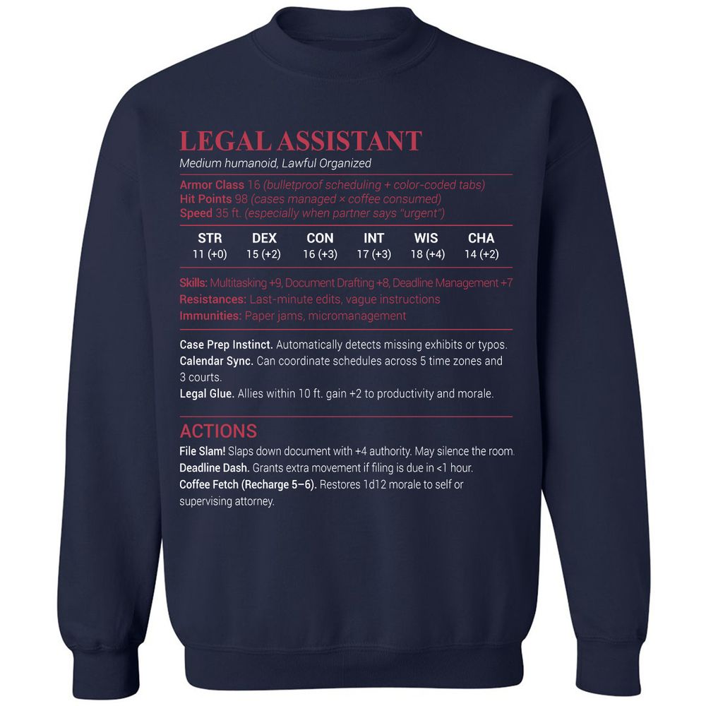 Legal Assistant Classic Unisex Sweatshirt - Navy - 2