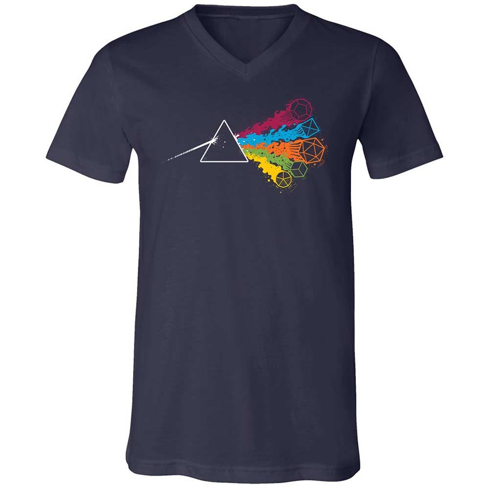 Dark Side Of The Dices Unisex V-Neck T-Shirt - Navy - 2