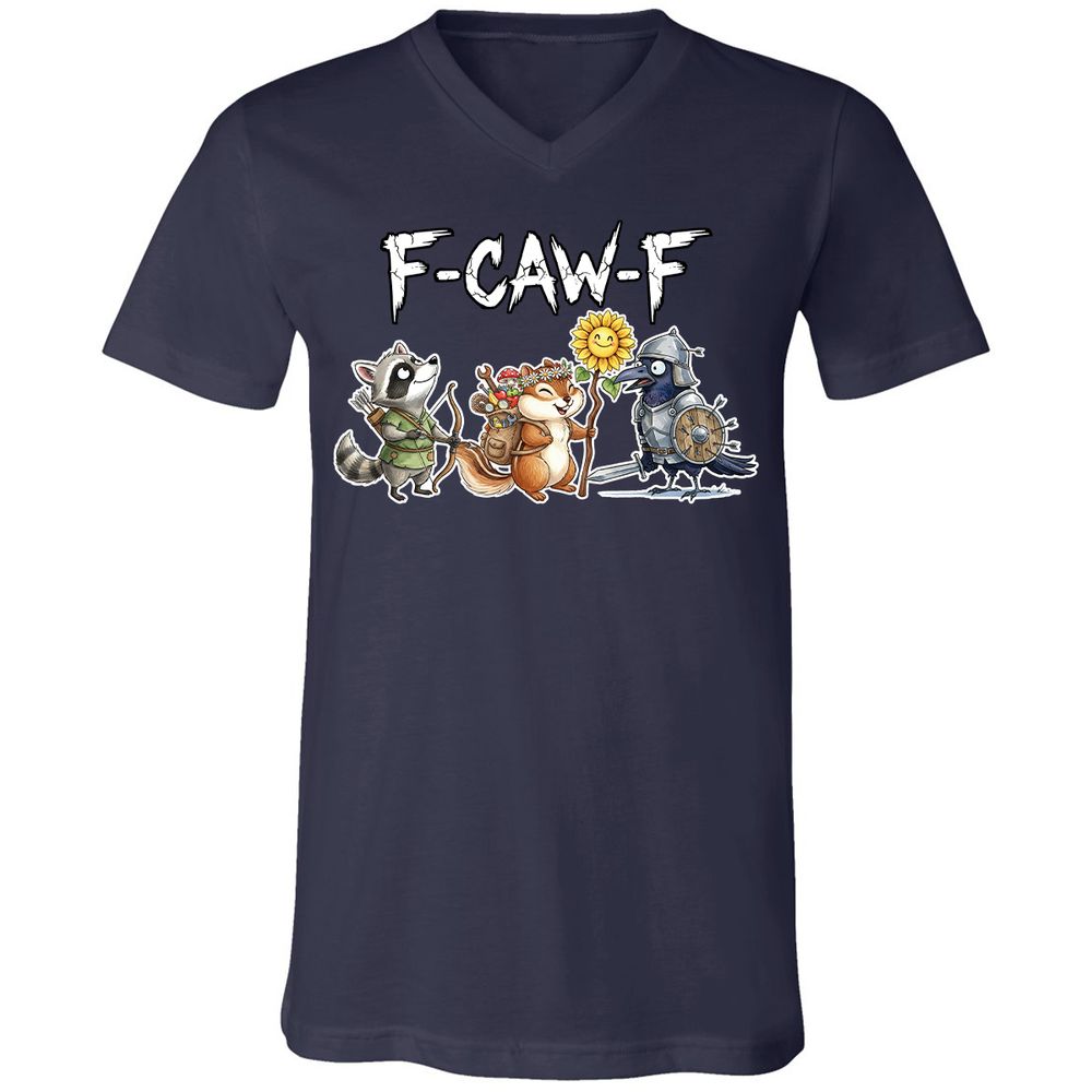 F-CAW-F Adventuring party Unisex V-Neck T-Shirt - Navy - 2
