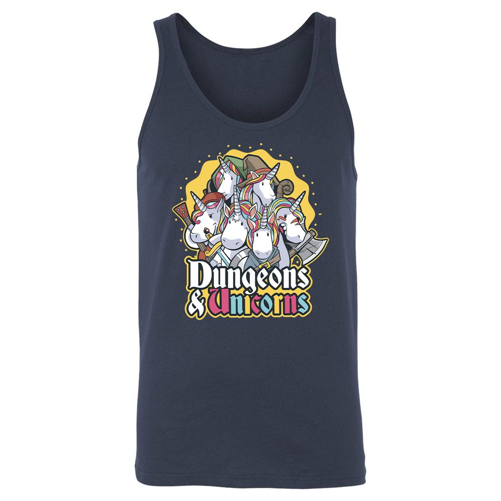 Dungeons And Unicorns Unisex Jersey Tank - Navy - 2