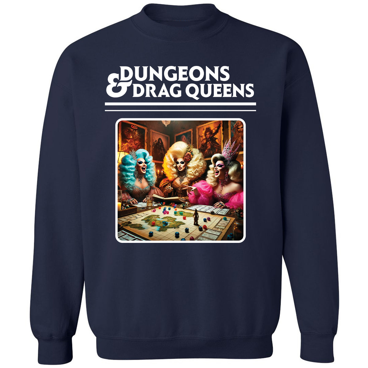 Dungeons & Drag Queens Classic Unisex Sweatshirt - Navy - 2