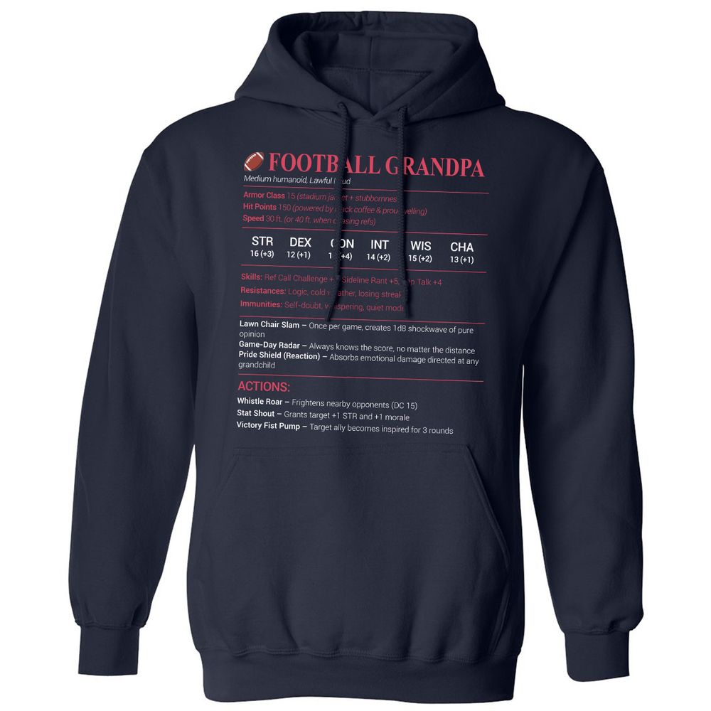Football Grandpa Classic Unisex Hoodie - Navy - 2