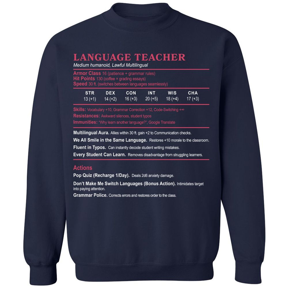 Language Teacher Classic Unisex Sweatshirt - Navy - 2