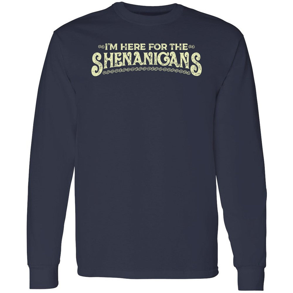 Here For The Shenanigans Long Sleeve T-Shirt - Navy - 2