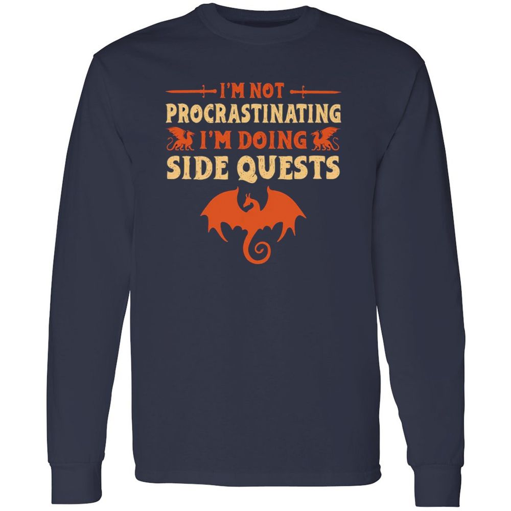 I'm Doing Side Quests Long Sleeve T-Shirt - Navy - 2