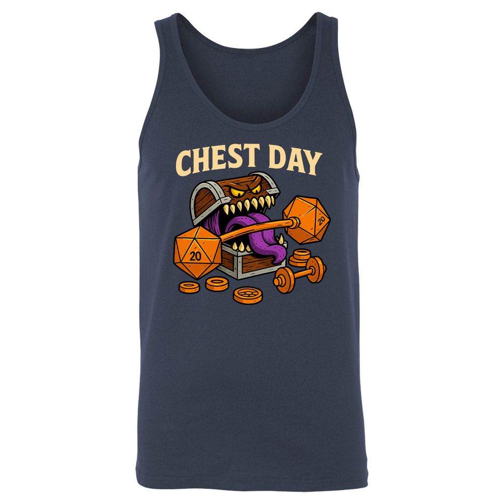 Chest Day Unisex Jersey Tank - Navy - 2
