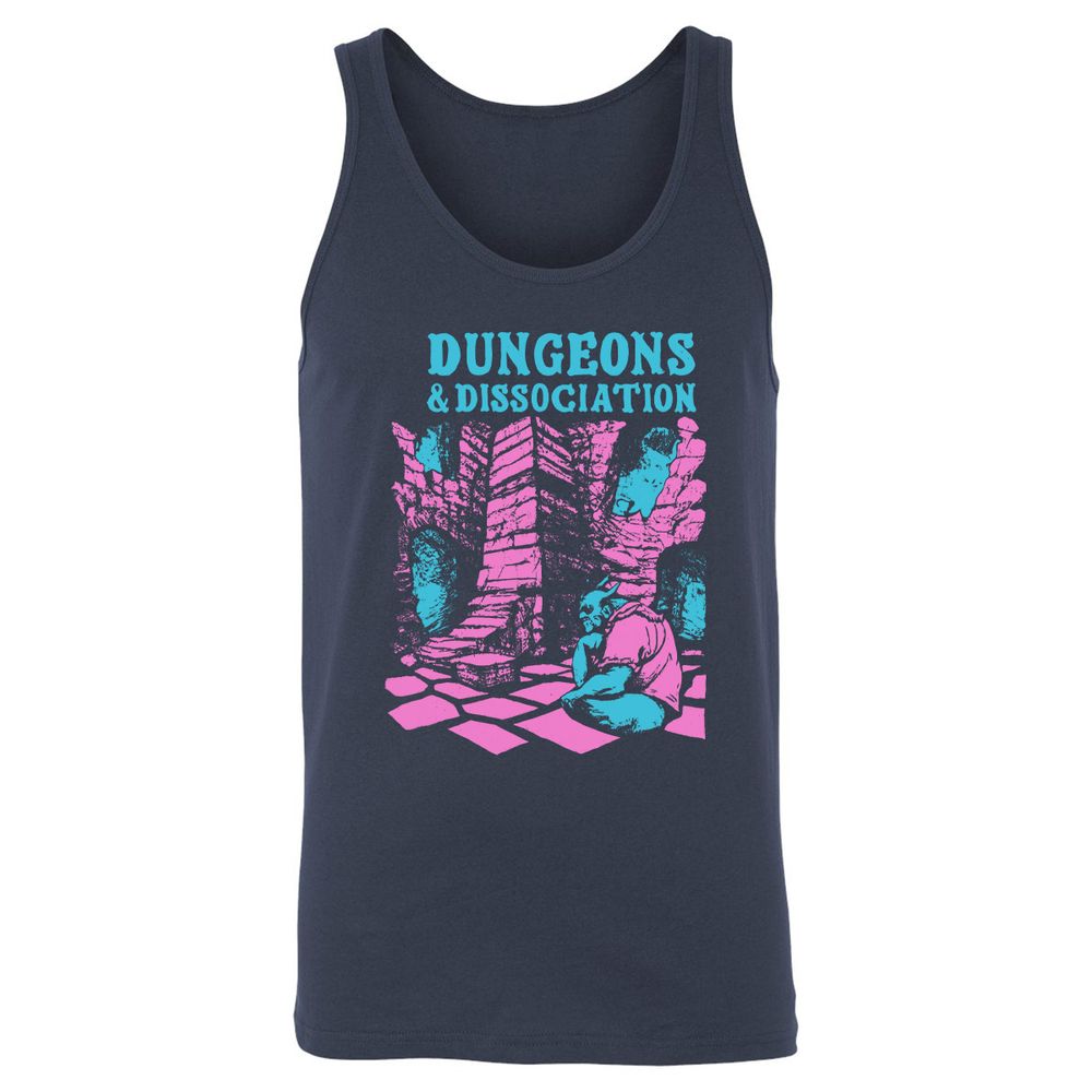 Dungeons And Dissociation Unisex Jersey Tank - Navy - 2
