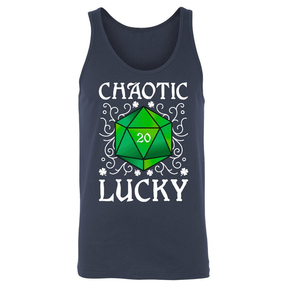 Chaotic Lucky D20 Dice Unisex Jersey Tank - Navy - 2