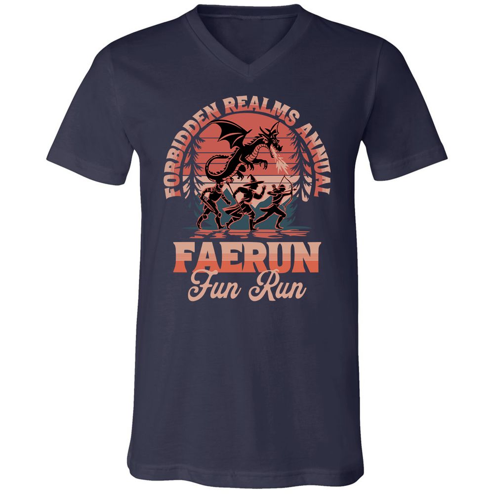 Faerun Fun Run Unisex V-Neck T-Shirt - Navy - 2